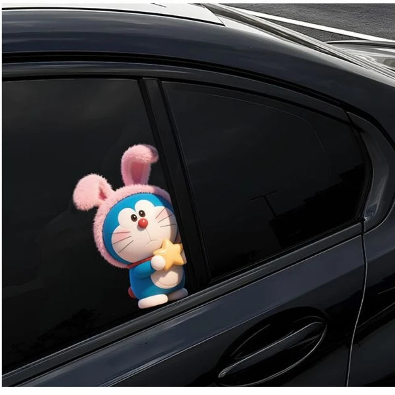 Doraemon cartoon anime car side and rear window glass sticker decoration,electric motorcycle body scratch cover creative sticker