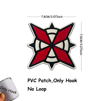 1PC,2PCS/ Umbrella Corporation PVC Rubber Morale Emblem,Biohazard Insignia Applique Embroidered patches,Tactical Backpack Badges