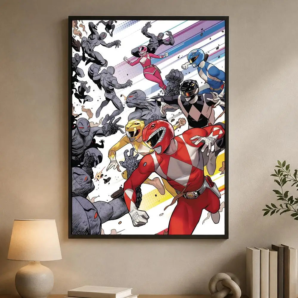 Mighty Morphin Power Rangers Poster PP Paper Decorative Wall Art for Living RoomsBedrooms Bars Cafes Stylish Home Decor Gift