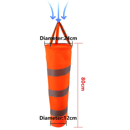 60/80/100cm Reflective Windsock Outdoor Rip-stop Wind Measurement Weather Vane Refective Windsock Weathervane Waterproof 1Pc