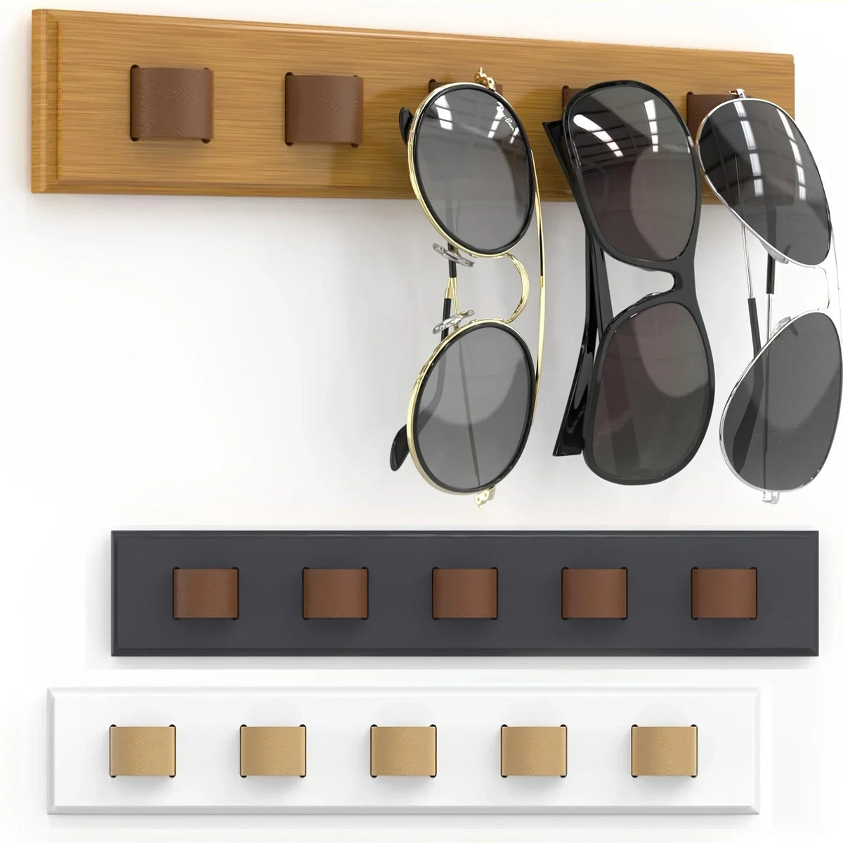 1pc Wooden Eyeglass Storage Rack Wall Mounted Eyeglass Rack Household Sunglasses Sunglasses Storage Rack Glasses Display