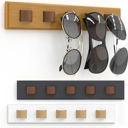 1pc Wooden Eyeglass Storage Rack Wall Mounted Eyeglass Rack Household Sunglasses Sunglasses Storage Rack Glasses Display