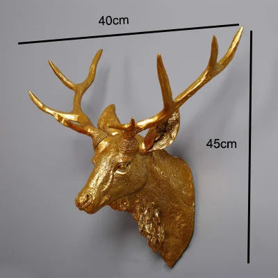 Deer Head Wall Mount Decor 17.5 inch Faux Deer Head Sculpture for Bar Background Wall Mount Home Living Room Wall Art Christmas