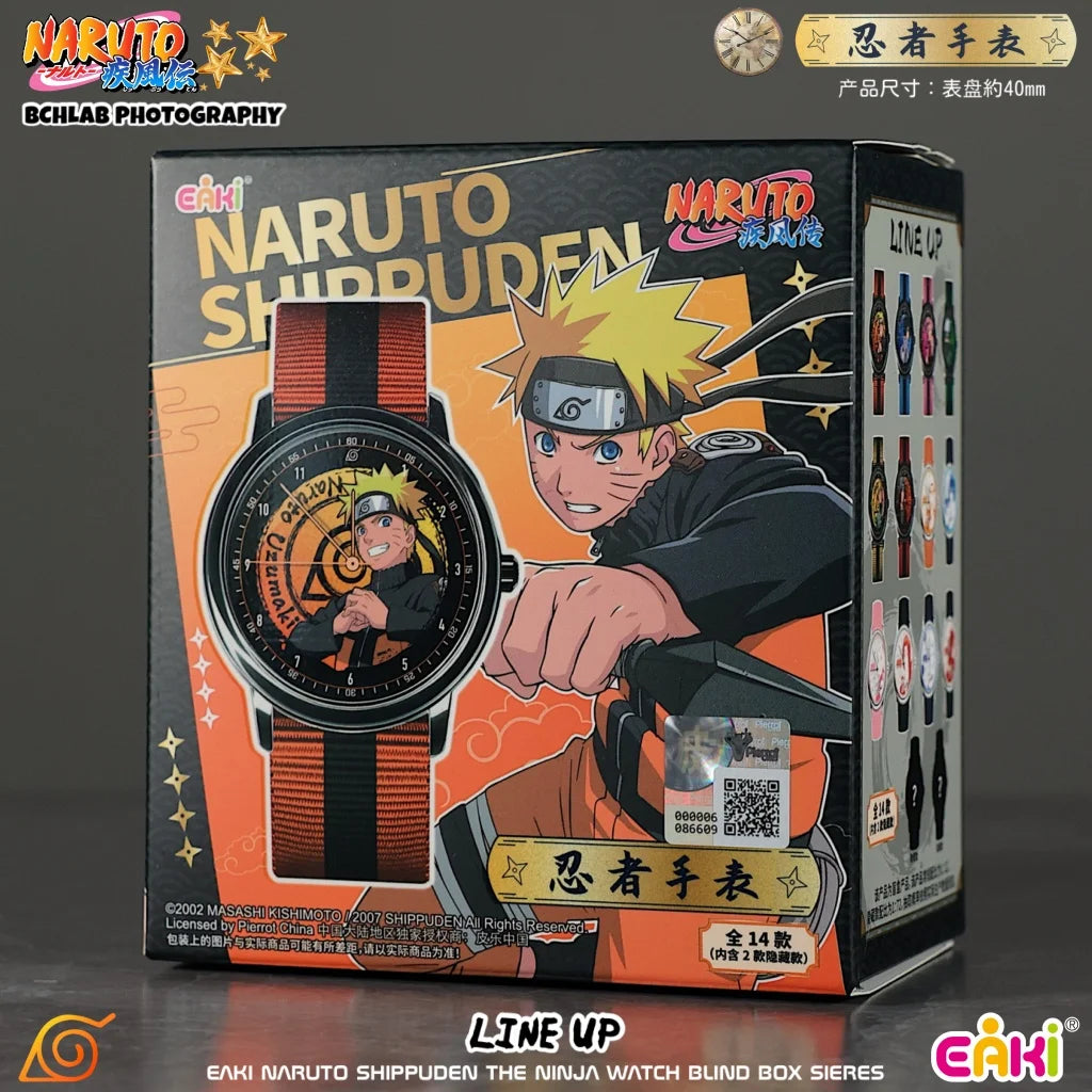 EAKI Hot Original In Stock Naruto Shippuden Kakashi Sasuke Madara Watch Blind Box Anime Figure Trendy Watch Toys Boys Gifts