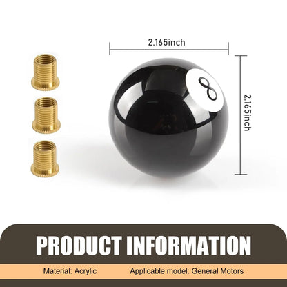 Universal Black 8 Ball Manual Gear Shift Knob Acrylic Billiards Shifter Lever Head with 3 Adapters for Car Auto Styling Acc