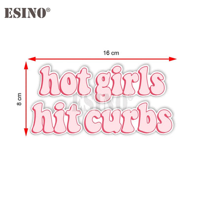 Car Styling Funny Hot Girls Hit Curbs PVC Adhesive Decal Cartoon Waterproof Car Body Sticker Pattern Vinyl