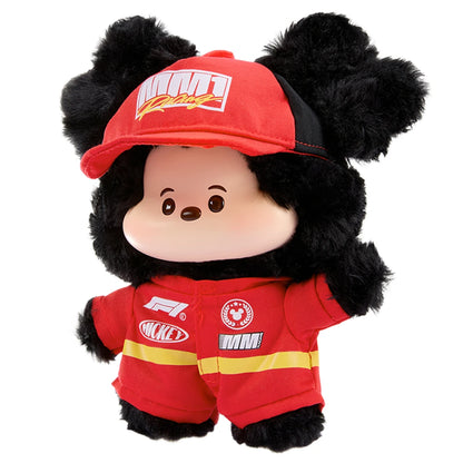 MINISO Disney Mickey Mouse F1 Racing Keychain Pendant Vinyl Plush Doll Bag Charm Collectible Toy Speed Life Series Gift