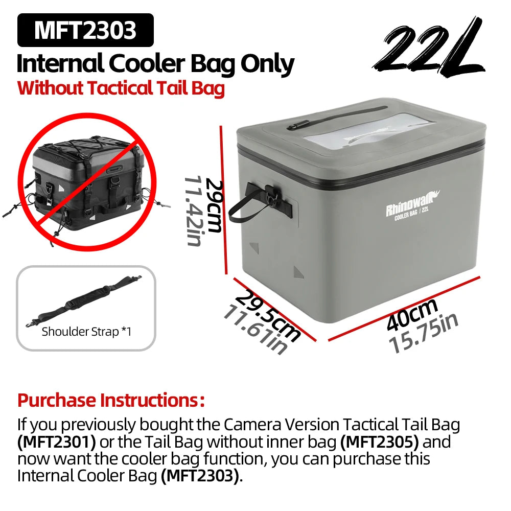 Rhinowalk Motorcycle Tail Dry Bag Waterproof Motor Rear Seat Bag Camera Or Cooler Bag Motorcycle Hard Case Luggage Helmet Bag