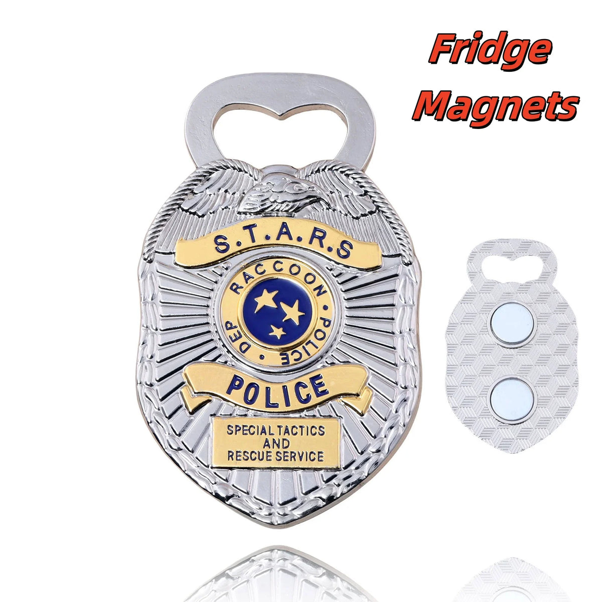 Game Resident Evil Keychain Raccoon City Eagle Logo Fridge Magnet Bottle Opener Police Department Badge Role Playing Gift
