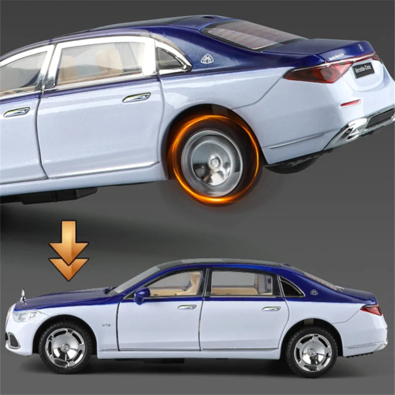 Key Control 1:22 Maybachs S680 Alloy Luxy Car Model Diecasts Metal Vehicles Car Model Simulation Sound Light Childrens Toys Gift