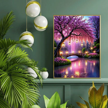 1000pcs Cherry Blossom And Lantern Paper Puzzle - A Large Game for Adults, Perfect for Family Interaction, Home Decoration, Br
