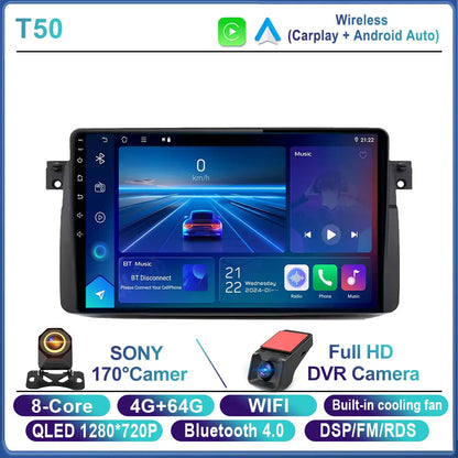 Android 16 Car Radio For BMW E46 M3 X5 1998-2006 Multimedia Video Player GPS 4G Carplay Auto Stereo RDS DSP DVD Head Unit WIFI