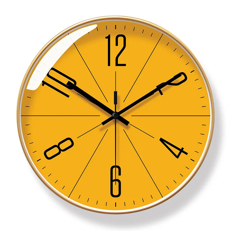 Atomic Wall Clock Battery Operated Round Analog Modern Wall Clock Automatically Clock for Office Classroom Bedroom Living Room