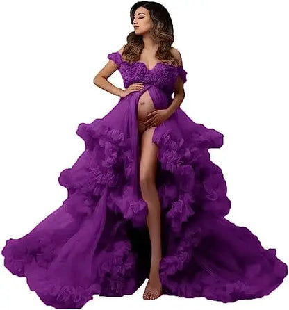 Sexy Maternity Gowns Photoshoot  Ruffles baby shower платье для беременных فساتين حوامل vestidos para embarazadas photoshoot