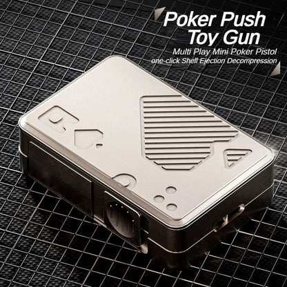 Alloy Poker Toy Gun Soft Bullet Shell Ejecting Shooting Model Pushing Card Pistol Launcher Decompression Toy Outdoor Socializing