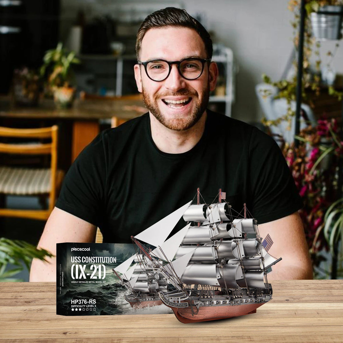 Piececool 3D Model Kits Sailing Frigate Ship Model Building Kits 3D Puzzles Adult Assembly DIY Kit for Brain Teaser Best Gifts