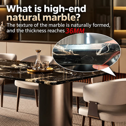 Any Size Custom Noble Light Luxury Marble Dining Table Delicate Tabletop Anti Stain Easy Clean High-end Apartment Dining Table