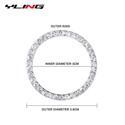 Decoration Ring Diamond Rhinestone Car Decor One Click Start Button Engine Start Stop Switch Button Cover