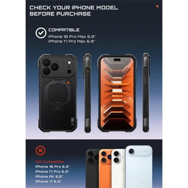 For iPhone 18 Pro Max iPhone 17 Pro Max Case SUPCASE UB Aero Military-Grade Protection Strong Magnetic Back Phone Case