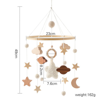 Let's Make Baby Rattle Toy 0-12 Months Wooden Mobile Newborn Music Box Bed Bell Hanging Toys Holder Bracket Infant Crib Toy Gift