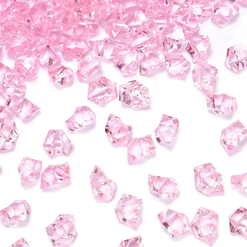 100Pc Blue Pebbles for Decorative Stones and Crystals Plastic Fake Gem Stones Acrylic Ice Rocks Crushed Diamond Stone Home Decor