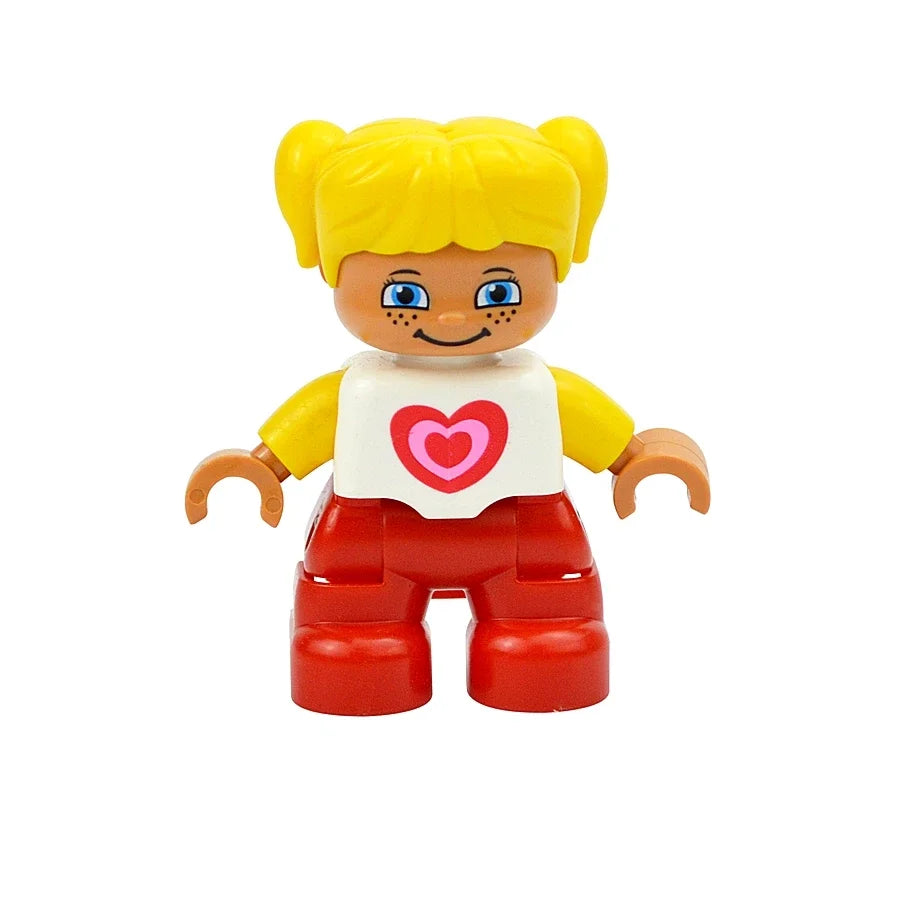 Figures Dolls Big Size Building Blocks Family Action Workers Doctor Police Farmer Compatible Large Bricks Duploes Kid Toys