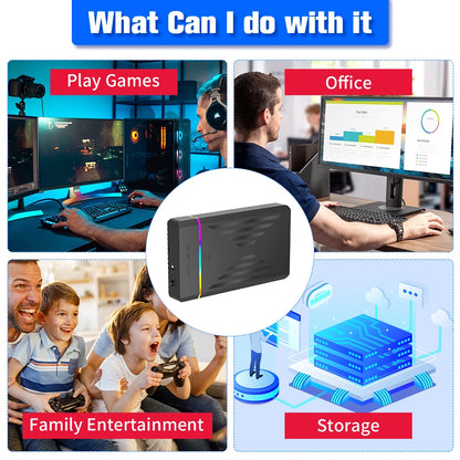Retro Gaming HDD Retrobat＆Playnite＆Launchbox OS for PS4/PS3/PS2/PS1/SWITCH/N64/DC/WIIU 39 Emulators for Windows with 17000+Games