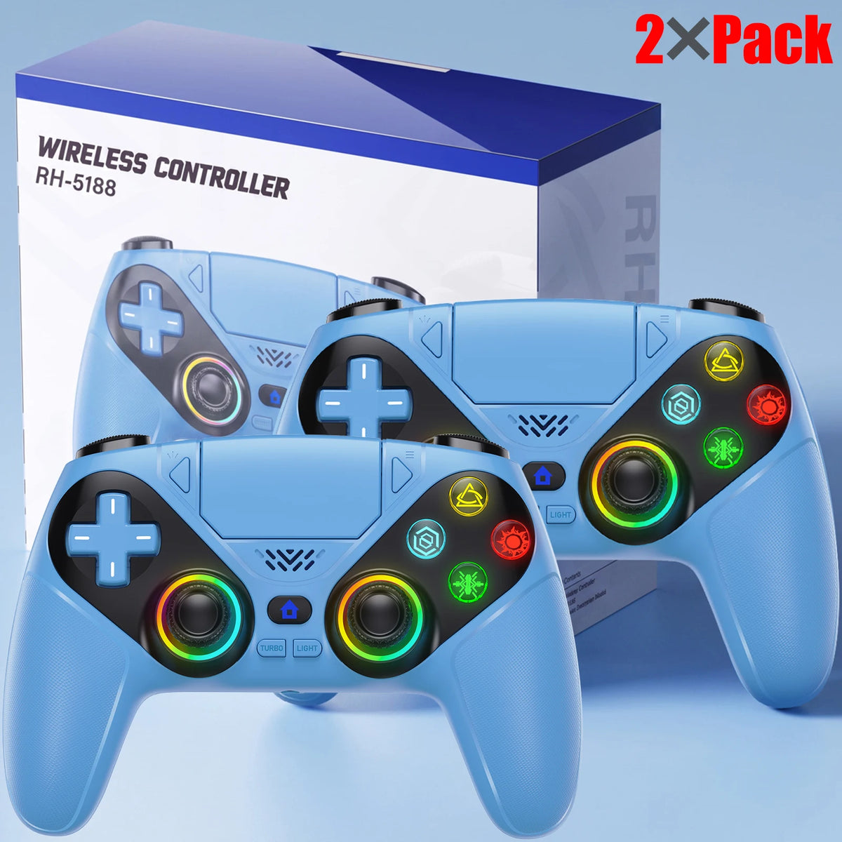Controller For Playstation 5 PS5/PS5 Pro/Slim/PC Gamepads W/Hall Effect RGB Wireless Game Control Joystick Marco/Turbo Program