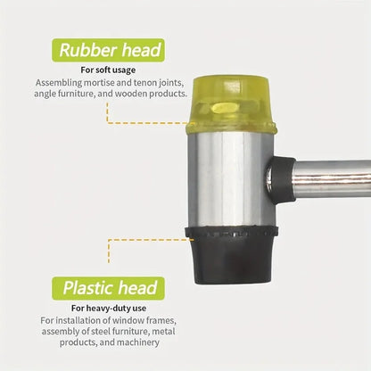 Soft Plastic Double-Sided Rubber Mallet for Jewelry Leather Craft Woodwork & Flooring Installation - Durable Hammer