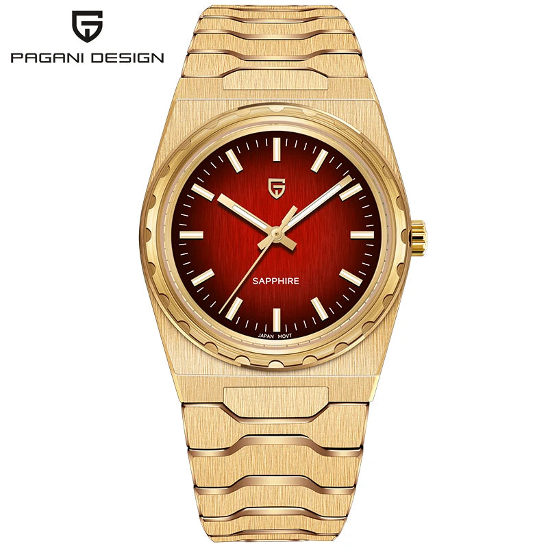 PAGANI DESIGN V2 Version 37mm Man Quartz Watch VJ21 Sapphire Stainless Steel Waterproof 10bar Thin 7mm Luminous C3 Reloj Hombre