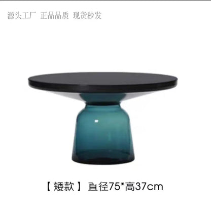Modern Light Luxury Glass Coffee Table Creative Living Room Balcony Colorful High-end Table on The New Nordic High-end