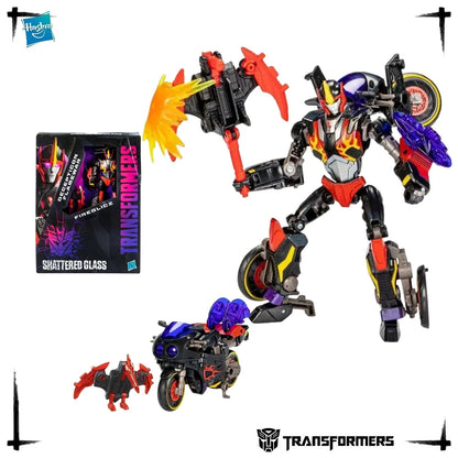 Official First Edition Hasbro Transformers Shattered Glass Flamewar Fireglide Action Figure Decepticon Collection Toy