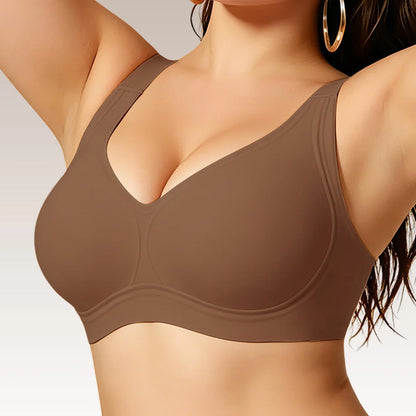 Plus Size  Push Up Jelly Bra Seamless No Underwire Bras Full Coverage Brassiere Hide Back Fat Tshirt Bras Comfort Daily Bralette
