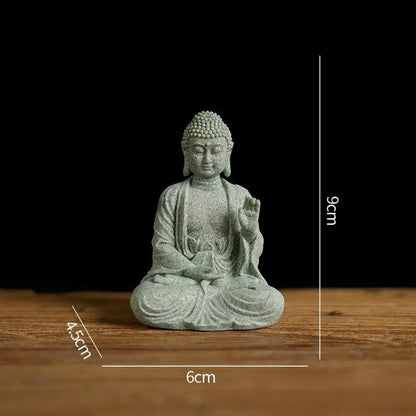 ♥Buddha Statue Set – Sandstone Finish, Various Poses, Zen Home Decor for Meditation & Spiritual Space