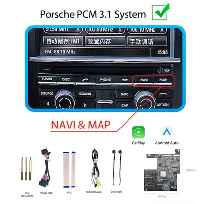 Wireless CarPlay Android auto For Panamera Cayenne Macan Cayma 911 918 PCM 3.1 Support Mirror Link AirPlay Camera