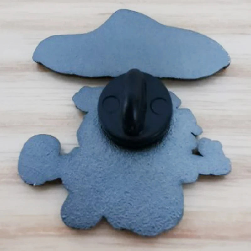 Blue elf santa with mushroom enamel pin metal badge Anime brooches gift
