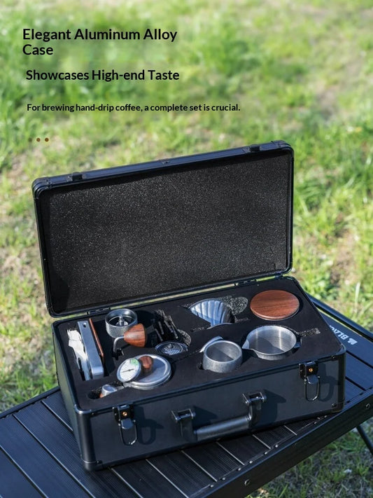 Premium Camping Travel Hand Drip Coffee Supplies Vintage Full Accessories Thick Stainless Steel Sealed Aluminum Carry Ca