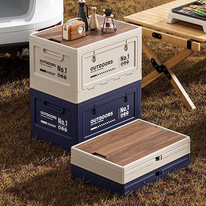 Rechargeable storage box, vehicle storage box, car trunk organizer box, large-capacity outdoor folding storage box