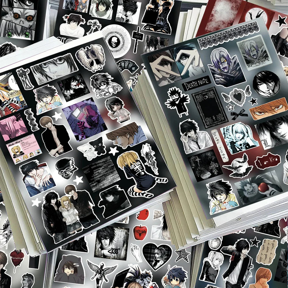 8pcs Death Note Cut Film Stickers Anime Simple and Creative Surrounding Materials Waterproof Stickers