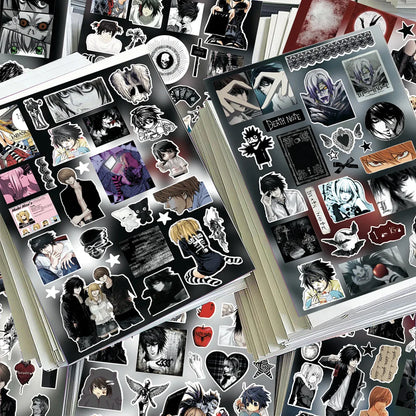 8pcs Death Note Cut Film Stickers Anime Simple and Creative Surrounding Materials Waterproof Stickers