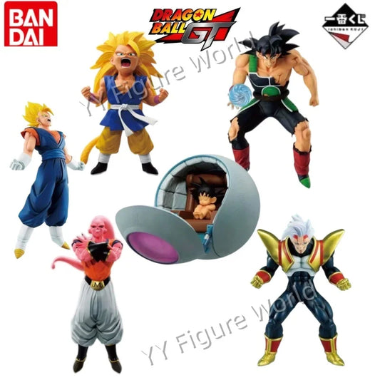In stock Original Bandai Anime Dragon Ball Ichiban Kuji Son Goku Baby Vegetto Majin Buu Burdock Anime Figures Toy