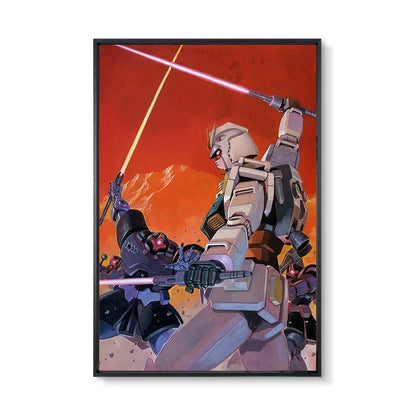 Gundam UC 0079 Frameless Canvas Print  Amuro RX-78 Poster Merchandise - Decorative Wall Art for Bedroom and Headboard