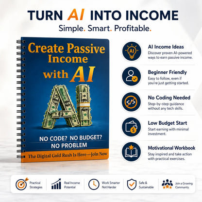 AI Passive Income Guide for Adults Beginner Automated Wealth Creation Make Money Online Side Hustle Book