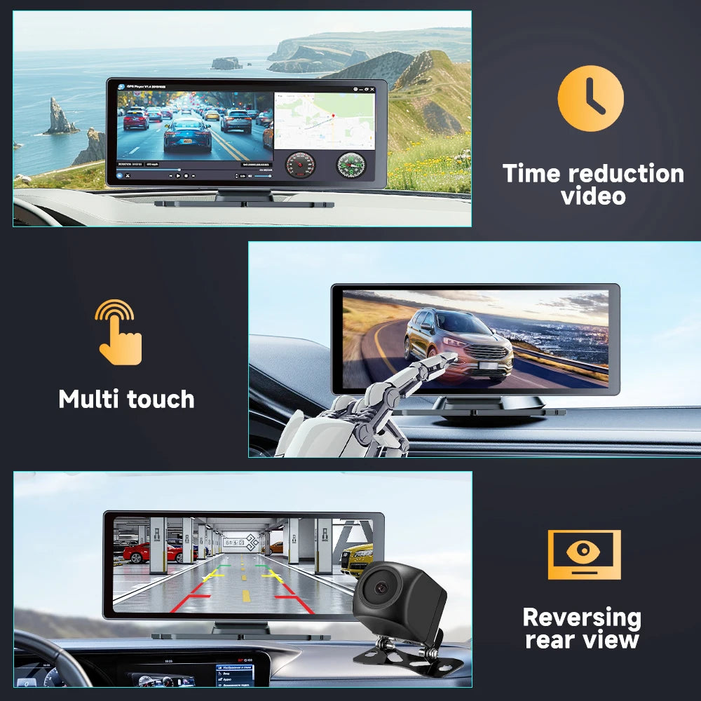 10.26'' Universal Portable Wireless Carplay Screen for Car with Android Auto Touchscreen Car Stereo System