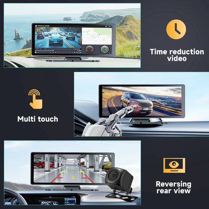 10.26'' Universal Portable Wireless Carplay Screen for Car with Android Auto Touchscreen Car Stereo System