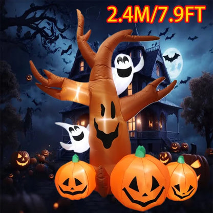 Inflatable Toy Scary Pumpkin Tree Halloween Inflatable Model Luminous Day of the Dead Halloween Atmosphere Decoration Model