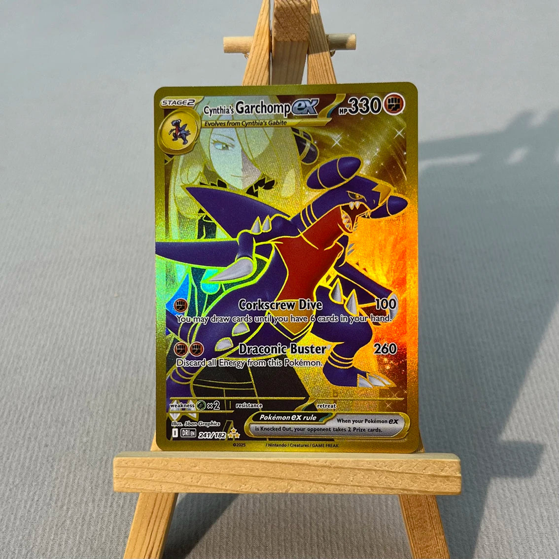 DRI PTCG4-001 Tcg proxy PKM Cards Misty's Psyduck Cynthia's Garchomp Rare Collection Battle Toys Gifts for Hobbies home play