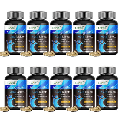 Ashwagandha Capsules Men's Test Booster - Stamina, Endurance, & Strength - 60 Caplets