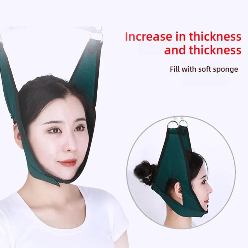 Over Door Hanging Neck Traction Kit Cushion Belt Brace Adjustable Cervical Correction Stretcher Back Head Massager