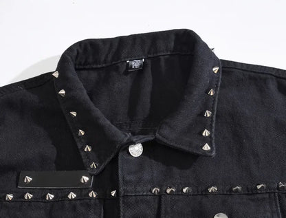 2026 Spring Fashion Men Rivet Denim Vest Punk Party Studded Slim Fit Jean Jacket Male Sleeveless Waistcoat for Men Plus Size 6XL